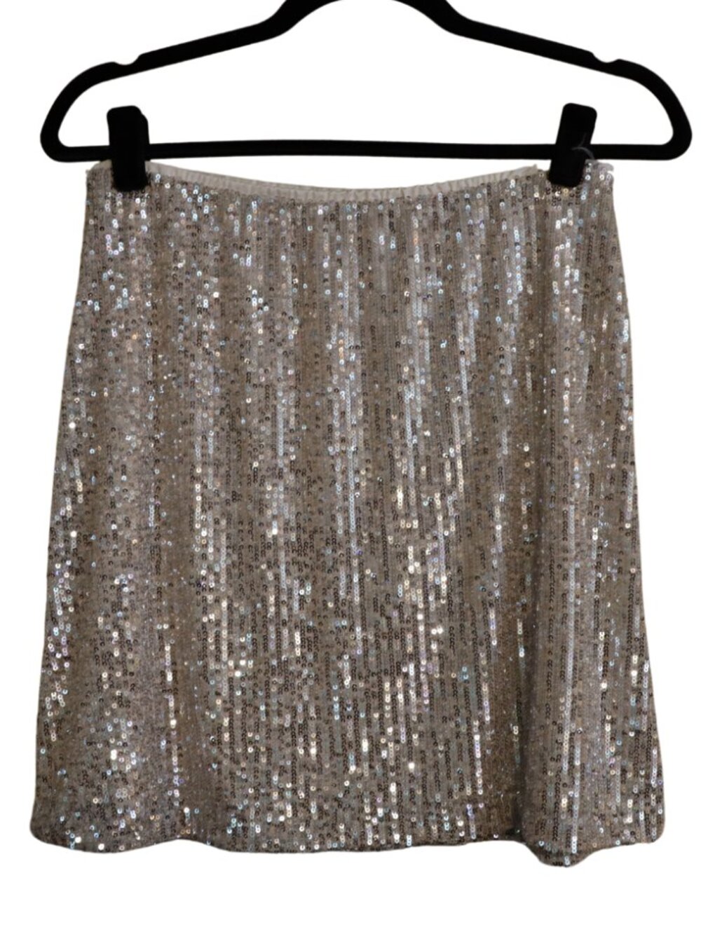 Old Navy NWT Silver Champagne Sequin Mini Skirt M